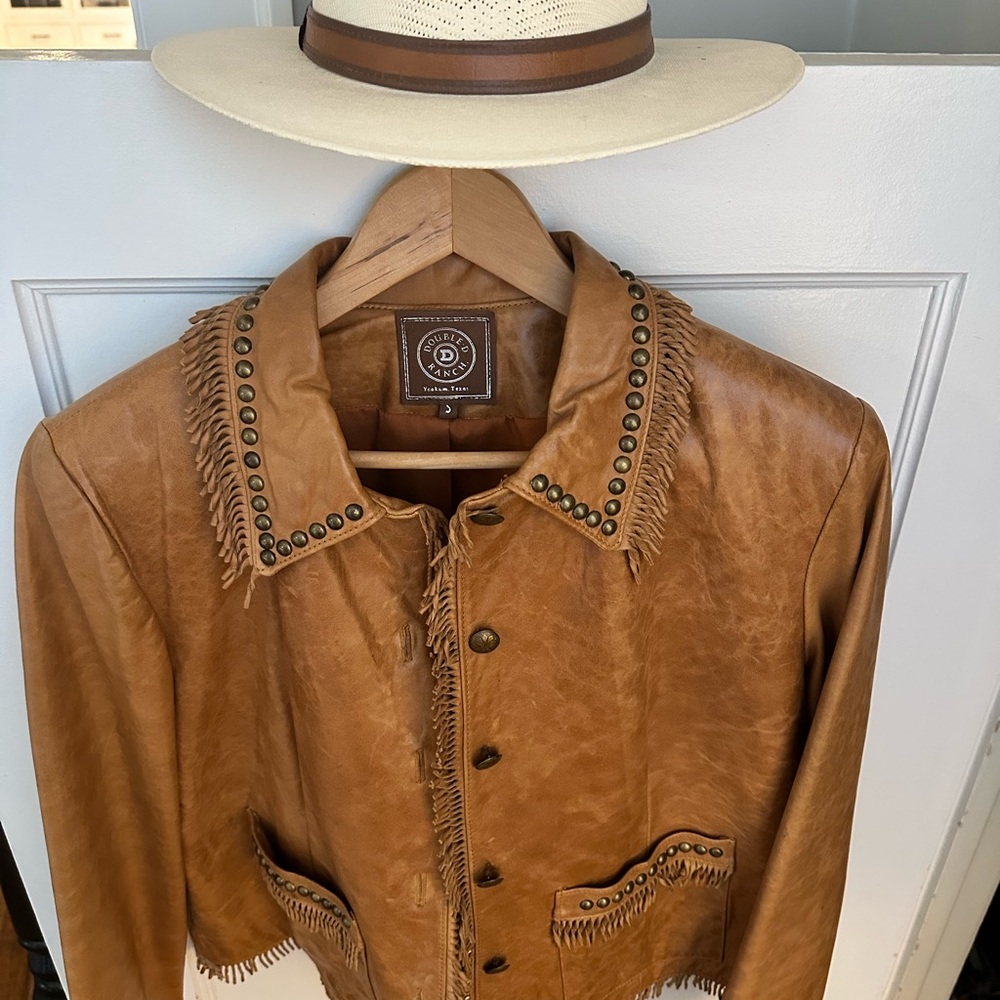 Double D Ranch Tan Leather Jacket - Picture 6 of 8